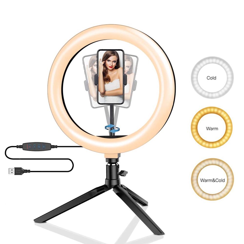 Photography Video Lighting Kit - Anillo Led de 26cm y 10