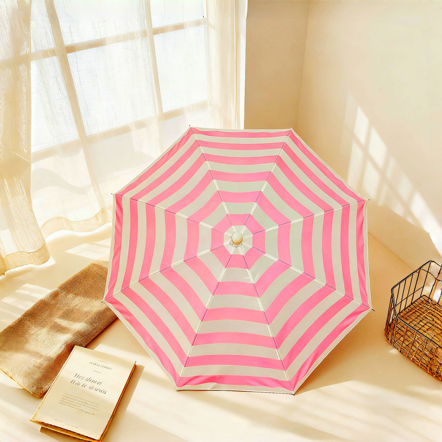 Diy Photography Lighting Umbrella - 1 paraguas rosa a rayas, divertido,