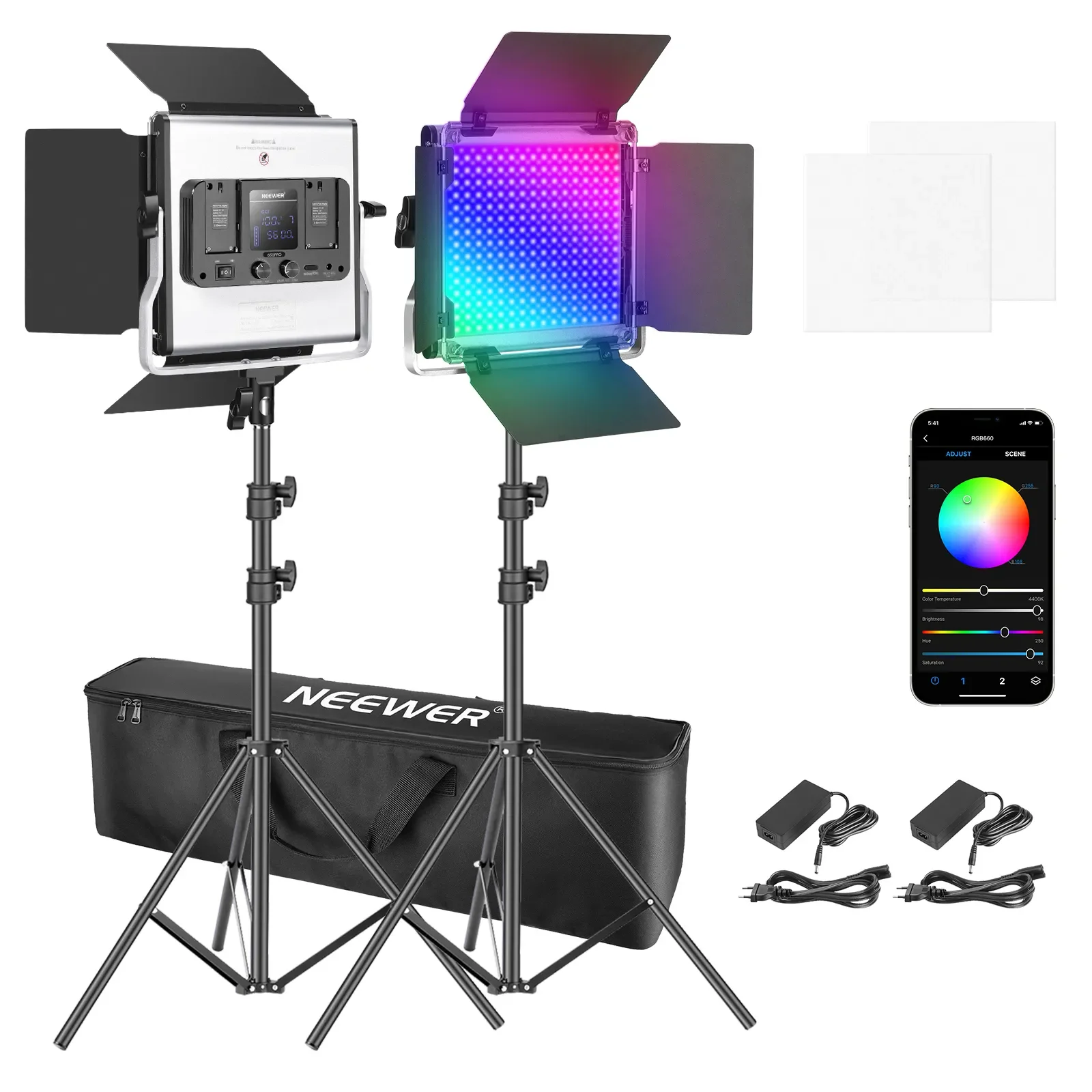Photography Lighting Kit Neewer - Neewer 2 Paquetes de Luces LED