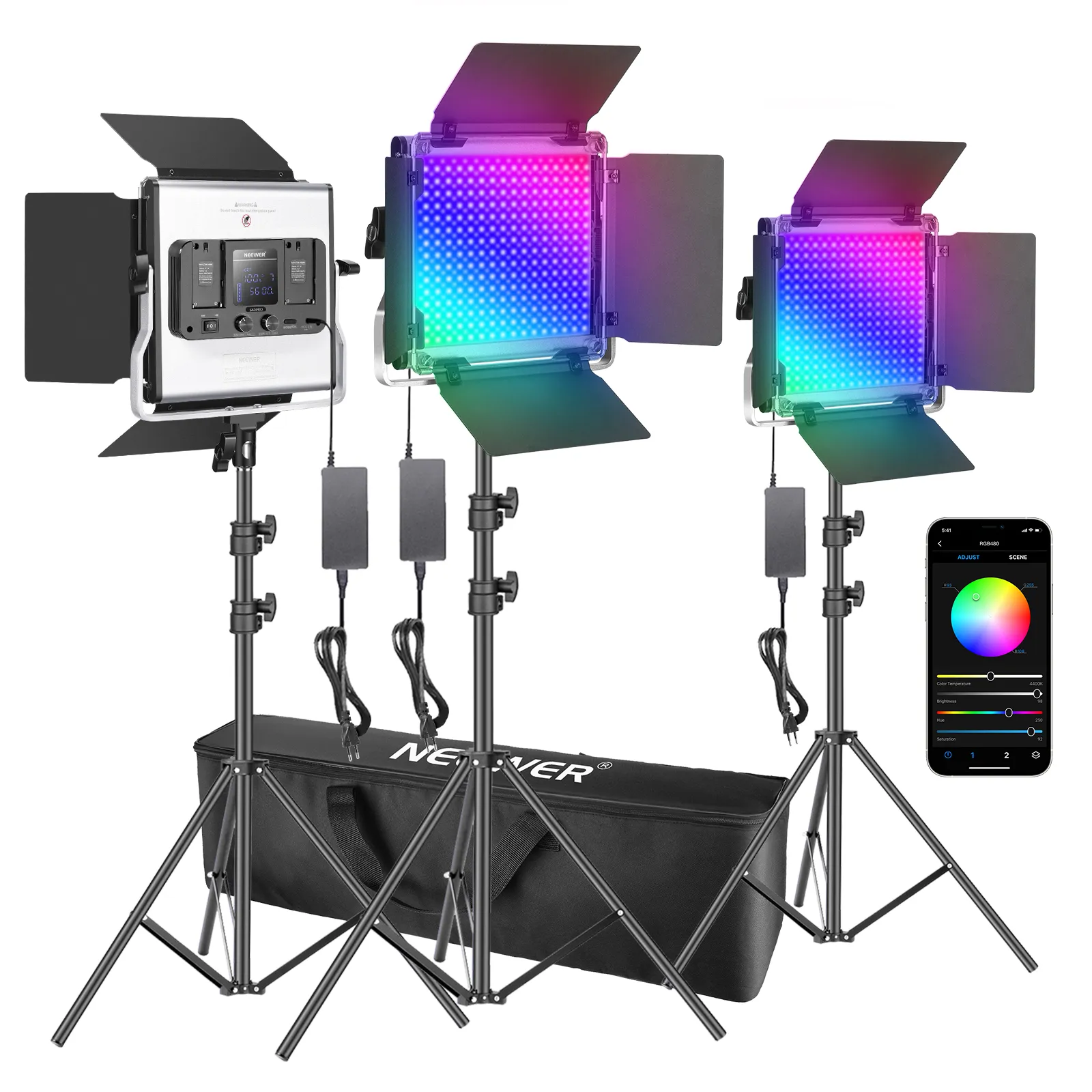 Photography Lighting Kit Neewer - Neewer 3 Paquetes de Luces LED