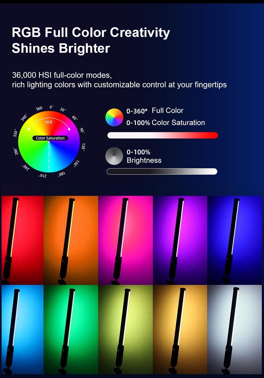 LUXCEO P300 RGB Tube 5W 380LM  - Photography Lighting Youtube reseña y precio