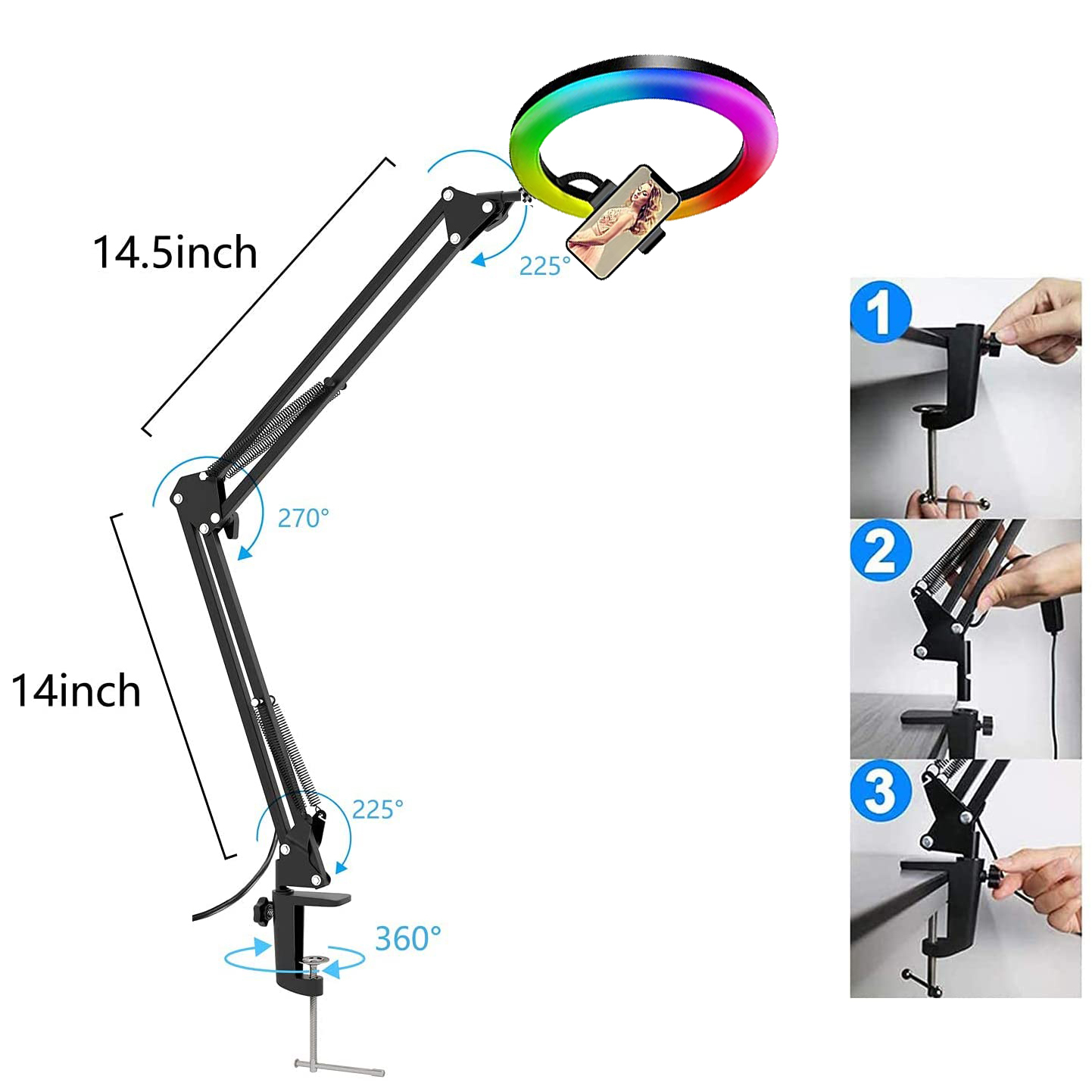 Anillo de luz LED RGB para sel - Photography Lighting Youtube reseña y precio