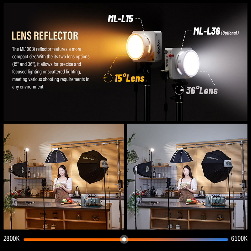 Godox ML100Bi/ML100R luz LED b - Photography Lighting Styles reseña y precio