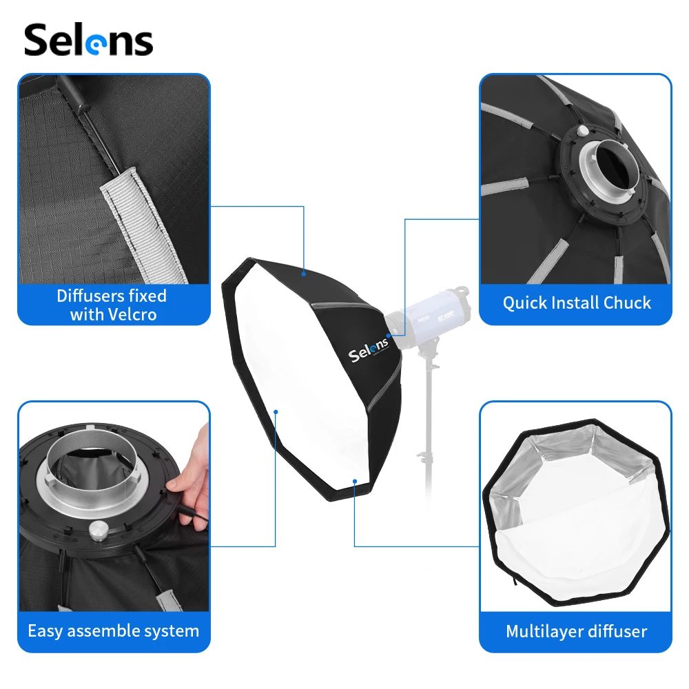 Softbox tipo paraguas Selens d - Photography Umbrella Lighting Setup reseña y precio