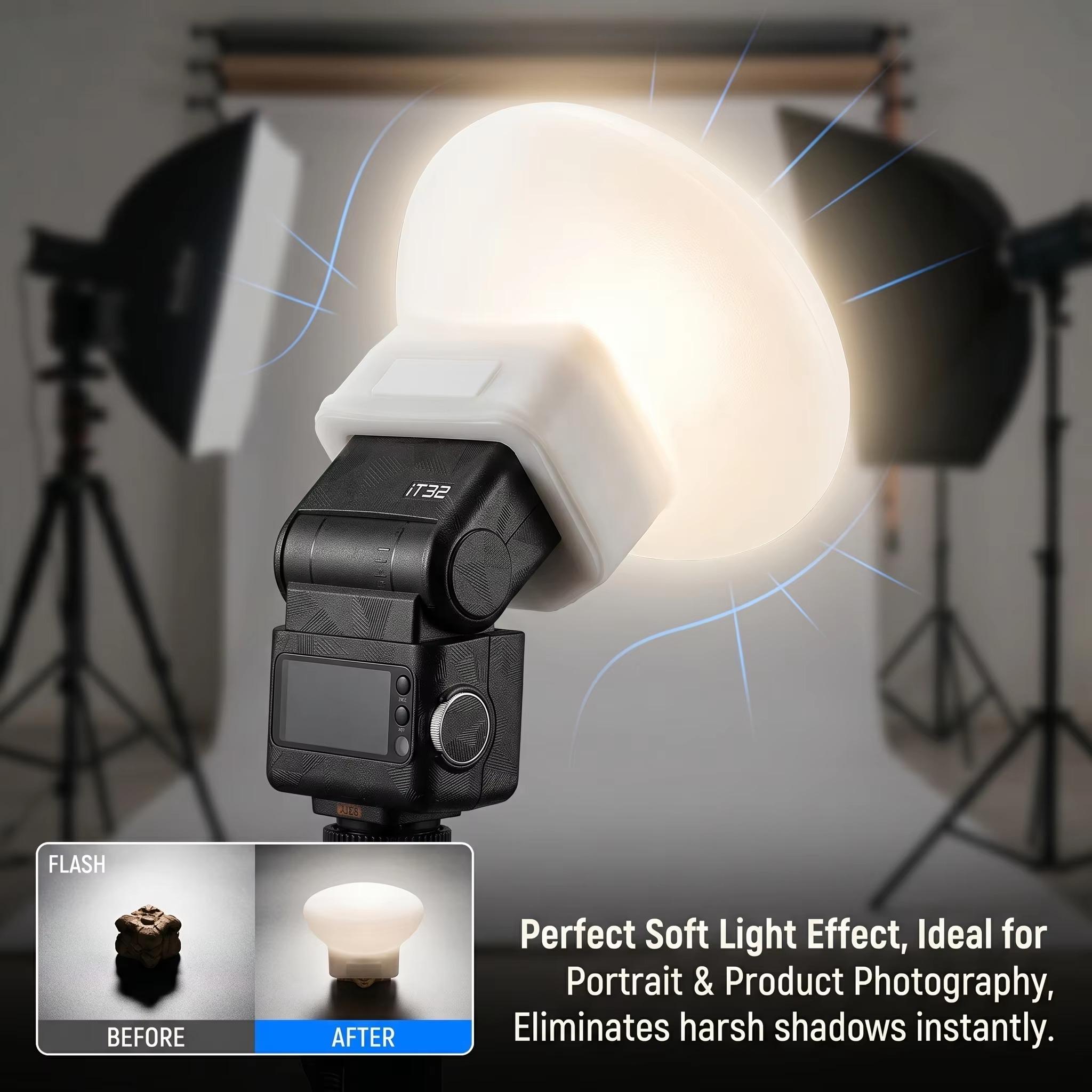 Cubierta difusora de silicona  - Photography Lighting No Shadows reseña y precio
