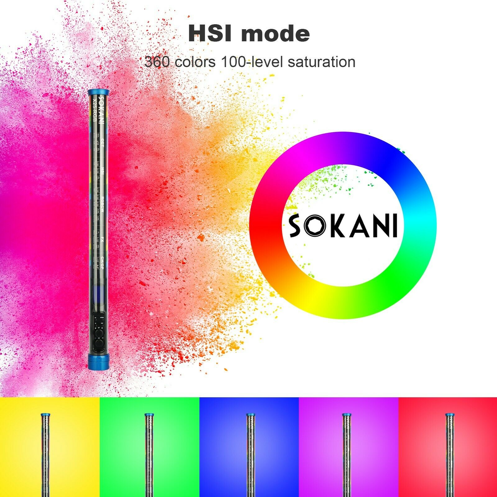 Sokani X25 RGB tubo de luz LED - Photography Lighting Youtube reseña y precio