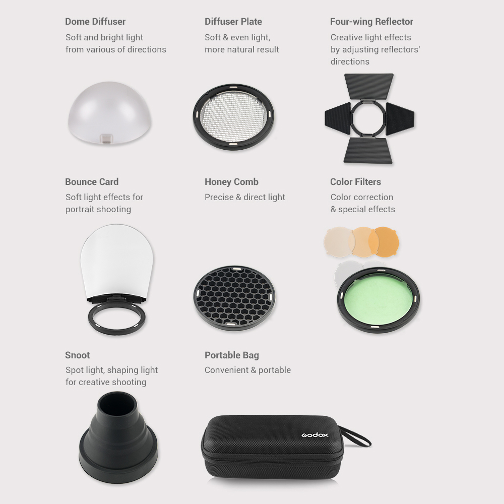 Godox-Juego de accesorios de F - Photography Video Lighting Kit reseña y precio