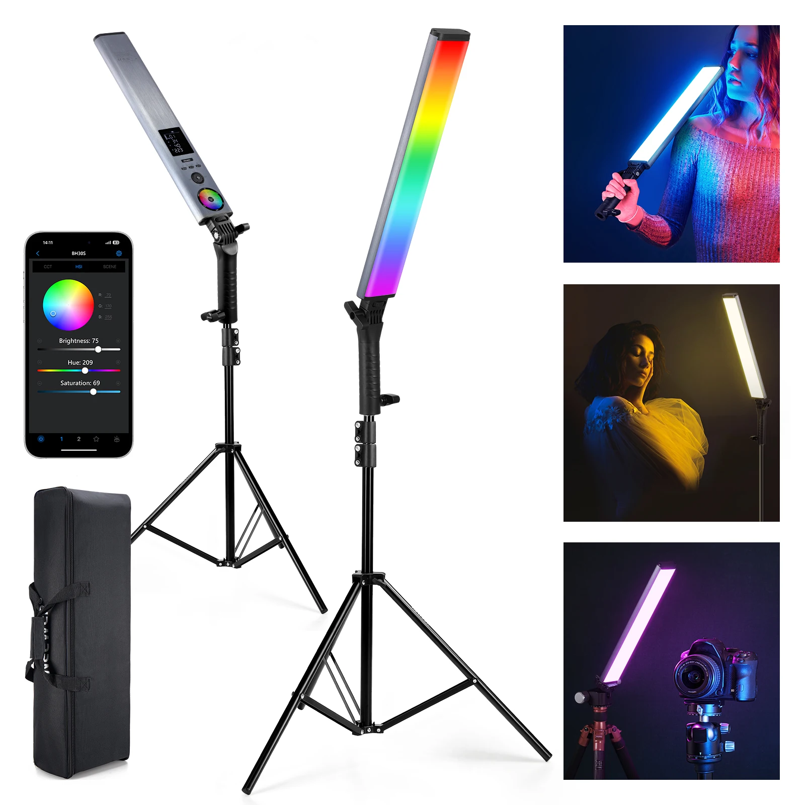 NEEWER - Juego de 2 Varillas d - Photography Lighting Kit Neewer reseña y precio